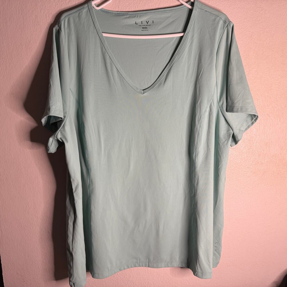 LIVI Active V-Neck Athleisure Top Size 22/24 Stretch Tee